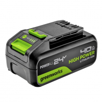 Новое поколение аккумуляторных батарей Greenworks High Power 24V с высокой отдаваемой мощностью и долгим сроком службы.<br />
G24HP4 - универсальная аккумуляторная батарея ёмкостью 4 Ач предназначена для всех устройств платформы Greenworks POWERALL 24V.<